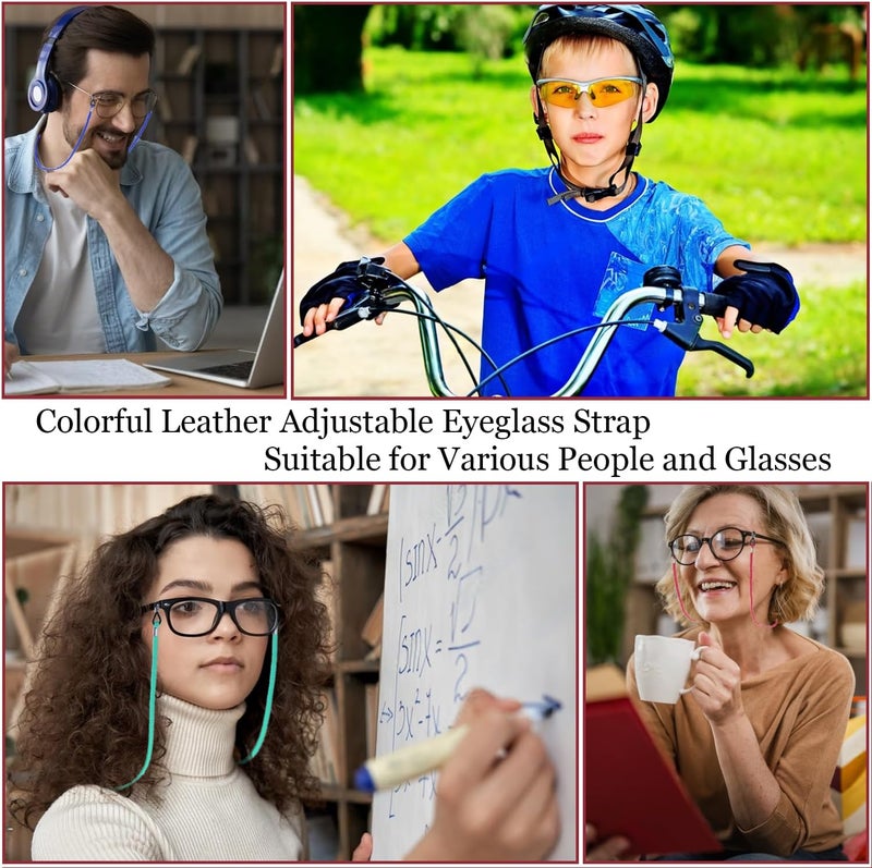 LORACOXS 12PCS Glasses Strap Eye Glasses Holders Around Neck Adjustable Leather Eyeglasses Reading Glasses Chain for Women - Image 3